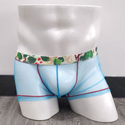 ボクサーパンツ ボクサーブリーフ メンズ ショーツ パンツ 男性用 下着 前閉じ シースルー 透け感 メッシュ 薄手 通気性 セクシー おしゃれ アンダーウェア