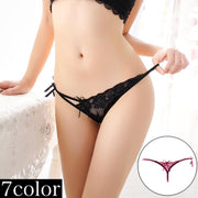 Gストリング Tバックショーツ 紐パン レディース 女性下着 パンティー パンツ  リボン レース 透け感 透け感 ヒップハング ローライズ アシンメトリー