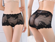 ボックスショーツ 単品 レディース パンツ パンティ 透け感 シースルー 花柄 レース セクシー 大きいサイズ有 おしゃれ かわいい エレガント フェミニン フルバック ハイウエスト 女性用 婦人用