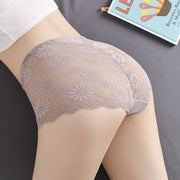 スタンダードショーツ レディース 大きいサイズ 下着 パンツ シースルーメッシュ 花柄レース ハイウエスト フルバック セクシー