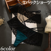 Tバックショーツ タンガ レディース 女性用 婦人 インナー 下着 パンツ パンティー レース 花柄 透け感 セクシー おしゃれ