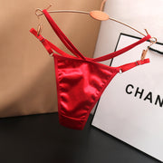Tバックショーツ 紐パン ソング サイドストリング レディース 婦人 インナー パンツ パンティー 下着 ローウエスト ヒップハング アウターに響きにくい 無地 ツヤ感 光沢 単色 セクシー かわいい おしゃれ