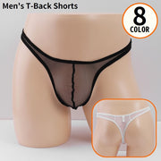 Tバックショーツ ビキニブリーフ メンズ 男性下着 パンツ ローライズ ヒップハング シースルー 薄手メッシュ 通気性 セクシー