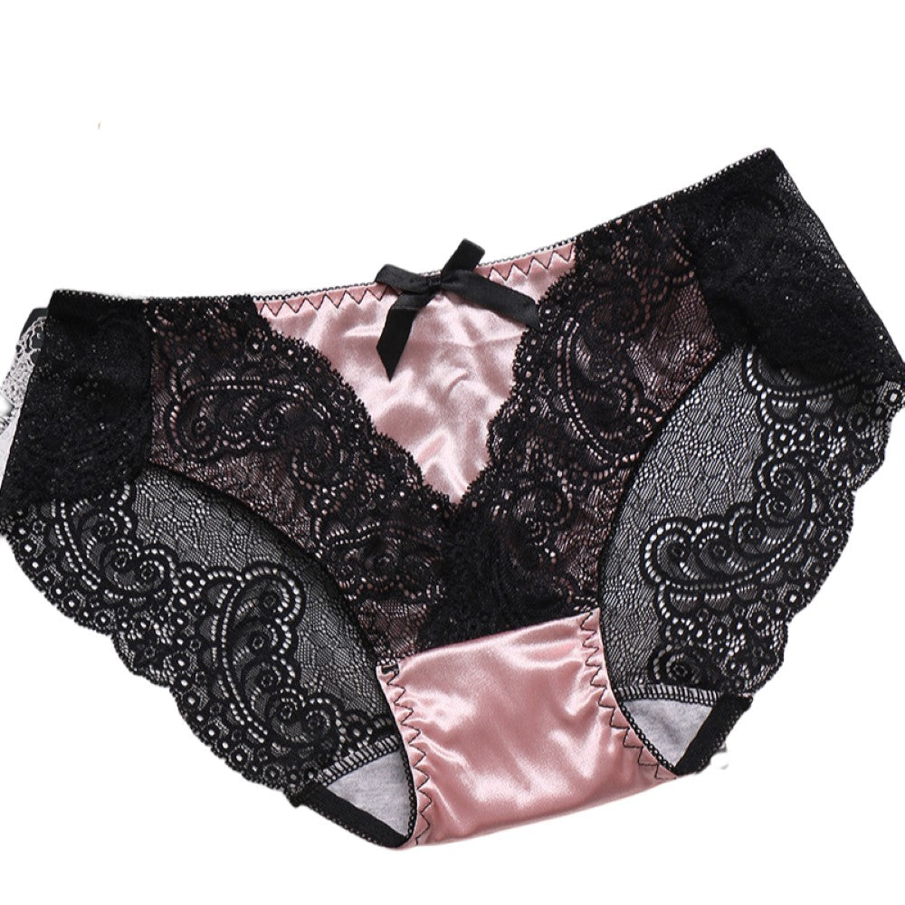 ヒップハンガーショーツ 単品 レディース レース シースルー 透け感 ローライズ ヒップハング パンツ パンティー 女性下着 サテン調 光沢感 リボン付き 大きいサイズ ランジェリー セクシー ローウエスト おしゃれ 婦人下着 M L XL 2XL