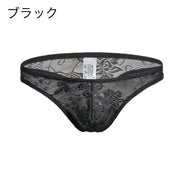 Tバック ショーツ メンズ 男性 下着 インナー タンガ パンツ ローライズ セクシー 透け感 シースルー 花柄 アンダーウェア 紳士