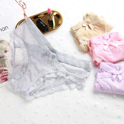 ヒップハンガーショーツ レディース ローライズ 股上浅め リボン レース かわいい 透け感 シースルー パンツ インナー 下着
