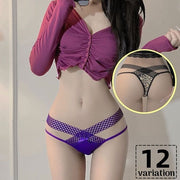 Tバックショーツ レディース 勝負下着 セクシーランジェリー 紐パンツ ローライズ ヒップハンガー メッシュ リボン クロス