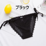 ふんどしショーツ レディース 紐パンツ 女性 ふんどし型パンツ インナー 紐パン パンティー 下着 レース シースルー 透け感 リボン セクシー 可愛い