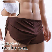 ふんどしトランクス メンズ 男性用下着 紳士用 インナー パンツ 肌着 アンダーウェア サイドスリット 締め付けない 通気性 単色 シンプル 無地 蒸れ防止 おしゃれ かっこいい プレゼント ギフト 大きいサイズ