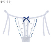 Tバックショーツ Gストリング 紐パン タンガ レディース レース セクシーランジェリー 下着 シースルー 透け感 ローライズ 響きにくい 通気性 ヒップハング ヒップハンガー インナー 勝負下着 ソング パンツ パンティ 肌着 サイドストリング 刺繍 リボン ハート ブラック ホワイト ブルー ピンク SEXY かわいい 大人可愛い おしゃれ 大人女子 女性 フリーサイズ