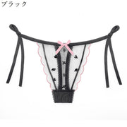 Tバックショーツ Gストリング 紐パン タンガ レディース レース セクシーランジェリー 下着 シースルー 透け感 ローライズ 響きにくい 通気性 ヒップハング ヒップハンガー インナー 勝負下着 ソング パンツ パンティ 肌着 サイドストリング 刺繍 リボン ハート ブラック ホワイト ブルー ピンク SEXY かわいい 大人可愛い おしゃれ 大人女子 女性 フリーサイズ