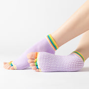 ヨガソックス 単品 1足 オープントゥ レディース 5本指ソックス ショートソックス くるぶし カラフル 単色 シンプル 滑り止め ヨガ ピラティス トレーニング 運動 かわいい おしゃれ 個性的 派手 女性 婦人