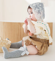 ハイソックス キッズ ベビー 女の子 子供用靴下 キッズソックス ベビーソックス ベビー靴下 子供用ソックス リボン かわいい おしゃれ 無地 黒 ピンク 白