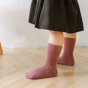 クルーソックス 4足セット キッズ ベビー 子供用 男の子 女の子 靴下 ソックス リブ 無地 単色 シンプル カラーソックス 定番