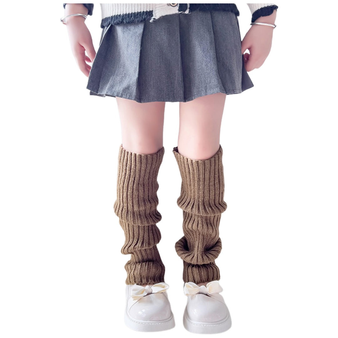レッグウォーマー ルーズソックス 40cm キッズ 子供用 子ども ダークカーキ バリエーション画像