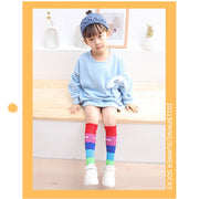 ハイソックス キッズ ジュニア 靴下 くつした 子供用 グラデーション ストライプ かわいい おしゃれ ロゴ カジュアル 小学生 幼稚園 保育園 女の子