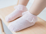 クルーソックス キッズ ベビー 女の子 靴下 くつした ショート丈 裾レース 裾フリル 裾リブ フリルレース 薄手 総柄 花柄 可愛い キュート おしゃれ ガーリー フォーマル 発表会 入学式 入園式 出産祝い ギフト プレゼント