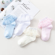 クルーソックス 靴下 ベビー キッズ 子供用 女の子 くつ下 薄手 メッシュ レース ショートソックス フリル キュート ガーリー かわいい おしゃれ ひらひら くるぶし丈 単色 お出かけ お呼ばれ パーティ 結婚式 プレゼント ギフト 白 ピンク 黄 青