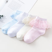クルーソックス 靴下 ベビー キッズ 子供用 女の子 くつ下 薄手 メッシュ レース ショートソックス フリル キュート ガーリー かわいい おしゃれ ひらひら くるぶし丈 単色 お出かけ お呼ばれ パーティ 結婚式 プレゼント ギフト 白 ピンク 黄 青