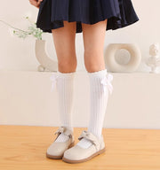 ハイソックス かかとなし靴下 キッズ 子供用 女の子 靴下 くつ下 レッグウェア リボンガーリー リブ 普段使い 発表会 入園式 入学式 卒園式 卒業式  ショート丈 クルー丈 コンクール 結婚式 膝下 ロング 単色 可愛い おしゃれ ホワイト 白 ブラック 黒 グレー ピンク 14cm 15cm 16cm 式服 礼服