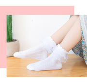 クルーソックス 靴下 子供用 キッズ ベビー ジュニア 女の子 くつ下 フリル レース メッシュ 可愛い おしゃれ ガーリー おでかけ お呼ばれ 普段使い レッグウェア