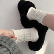 靴下 クルーソックス レディース 女性 くつ下 ソックス リブ 無地 ショート丈 くしゅくしゅ かわいい おしゃれ シンプル ルーズ 女子 白 黒 グレー
