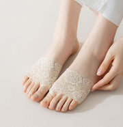 ハーフソックス パーツソックス トングソックス レース クッション付き レディース 女性用 靴下 くつ下 足裏パッド付き 靴擦れ防止 靴ずれ対策 オープントゥ 可愛い おしゃれ 下駄 鼻緒 浴衣