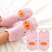 靴下 クルーソックス くつ下 ベビー キッズ 赤ちゃん 子供 くるぶしソックス 男の子 女の子 男女兼用 ヒヨコ 豚 クマ トラ アザラシ くちばし付き 耳付き 滑り止め付き かわいい キュート おしゃれ カジュアル お出かけ プレゼント 贈り物 黄 ピンク 白 灰 橙 茶 青 緑