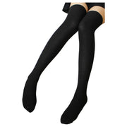 ニーハイソックス 靴下 レディース くつ下 オーバーニーソックス 膝上 細リブ 制服コスチューム  ガールズソックス 無地 シンプル 女子高生