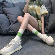 クルーソックス 靴下 くつ下 レディース 女性 婦人 レッグウェア クルー丈 ライン リブ かわいい カジュアル スポーティ おしゃれ シンプル お出かけ 通学 運動