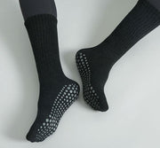 ヨガソックス 靴下 レディース 女性 くつ下 クルー丈 滑り止め シンプル 定番 無地 すべりにくい スポーツ トレーニング