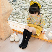 ハイソックス 靴下 かかとなし キッズ ベビー 子供用 女の子 男の子 くつ下 リブ ロング丈 シンプル 無地 ソリッドカラー 定番 お出掛け 通園 通学 女子 男子 こども用