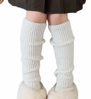 レッグウォーマー ルーズソックス風 子供用 キッズ 女の子 ロング丈 無地 ハイソックス風 靴下 カラバリ豊富 防寒対策 指なし 可愛い おしゃれ シンプル デイリー カジュアル ダンス 女児