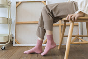クルーソックス レディース 靴下 ソックス シンプル 無地 レトロ カラバリ豊富 リブ 定番 かわいい おしゃれ 女性 婦人 足首 くつした 秋冬