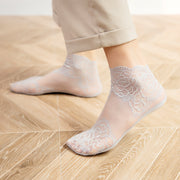 ショートソックス 靴下 くつ下 レディース 女性用 シースルー 透け感 レース かわいい おしゃれ 上品 清楚 薄手 バラ 花 フラワー 普段使い 通勤 オフィス レッグウェア 婦人用