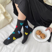 クルーソックス ショートソックス レディース 靴下 スタンダード くつした ソックス 総柄 ハート 可愛い おしゃれ カラフル シンプル カジュアル