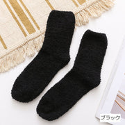 ルームソックス 靴下 レディース 女性用 クルー丈 ふわふわ もこもこ あったか 暖かい 防寒 無地 部屋履き 秋 冬 シンプル