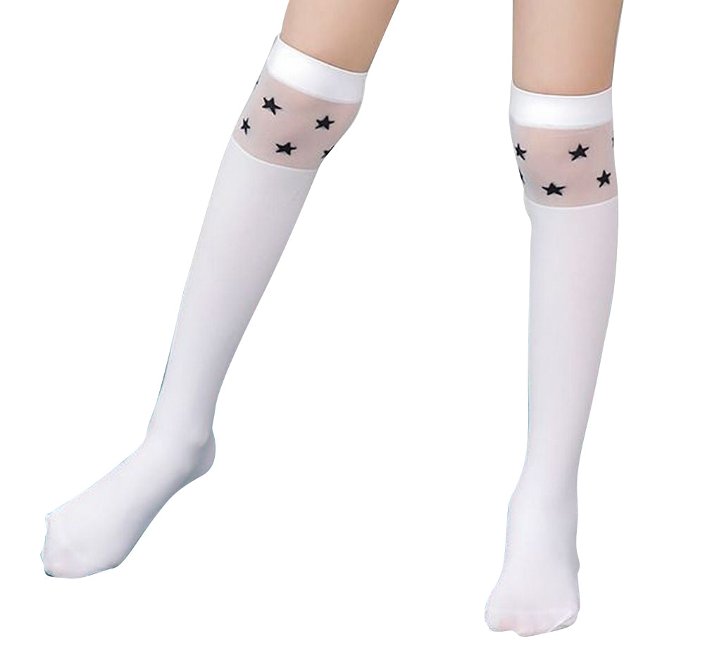 ハイソックス 靴下 子供用 キッズ 女の子 ロング 薄手 膝下 膝上 定番 透け感 服飾雑貨 くつ下 アニマル柄 ハート 星柄 無地 可愛い おしゃれ 外出 お出掛け 女児 こども用