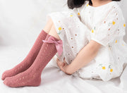 靴下 ハイソックス 子供 キッズ ベビー 女の子 リボン メッシュ 通気性 シンプル 合わせやすい お洒落 可愛い キュート 女児