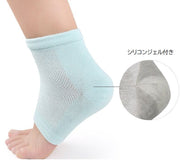 かかとケアソックス 靴下 つま先なし オープントゥ フットケア メッシュ シリコンジェル ゲル ユニセックス 男女兼用 レディース メンズ くつ下 足ケア用品 かかとサポーター 夜用 就寝用 カサカサ対策