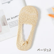 カバーソックス レディース フットカバー 刺繍レース 総レース 上品 かわいい ゴージャス おしゃれ きれいめ ベリーショート 靴下 くつした 女性 婦人 滑り止め パンプス ミュール
