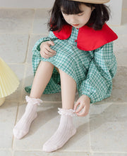 クルーソックス ショートソックス ダブルレース フリル キッズ ベビー 子供 女の子 靴下 くつ下 おしゃれ かわいい 無地 シンプル セレモニー