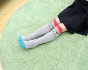 ハイソックス 靴下 オーバーニーソックス ニーハイソックス キッズ 子供 女の子 くつ下 ロング丈 ネコ クマ キツネ パンダ アニマル かわいい キュート ガーリー おしゃれ ドット 水玉 ボーダー しましま 耳付き お出かけ 通学 黒 赤 灰 白 緑 茶