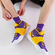 靴下 スポーツソックス スポーツ靴下 メンズ 男性 レディース 男女兼用 クルーソックス クルー丈 くるぶしソックス ショートソックス ライン 通気性 運動 アウトドア ジョギング ランニング 球技 カジュアル おしゃれ かっこいい 履きやすい 黒 白 黄 青 紫