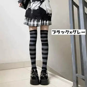 オーバーニーソックス レディース 女性 ニーハイソックス ソックス 靴下 ひざ上 膝上 ボーダー カジュアル コスプレ おしゃれ