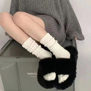 靴下 クルーソックス レディース 女性 くつ下 ソックス リブ 無地 かわいい おしゃれ シンプル ルーズ 女子 婦人 学生 プレーン 冷え対策