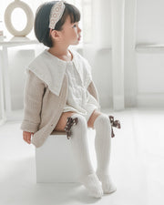 靴下 かかとなし ハイソックス キッズ ベビー ジュニア 子供用 女の子 くつ下 ドット柄 リボン カジュアル かわいい おしゃれ お出かけ 普段使い 女児 ファッション小物
