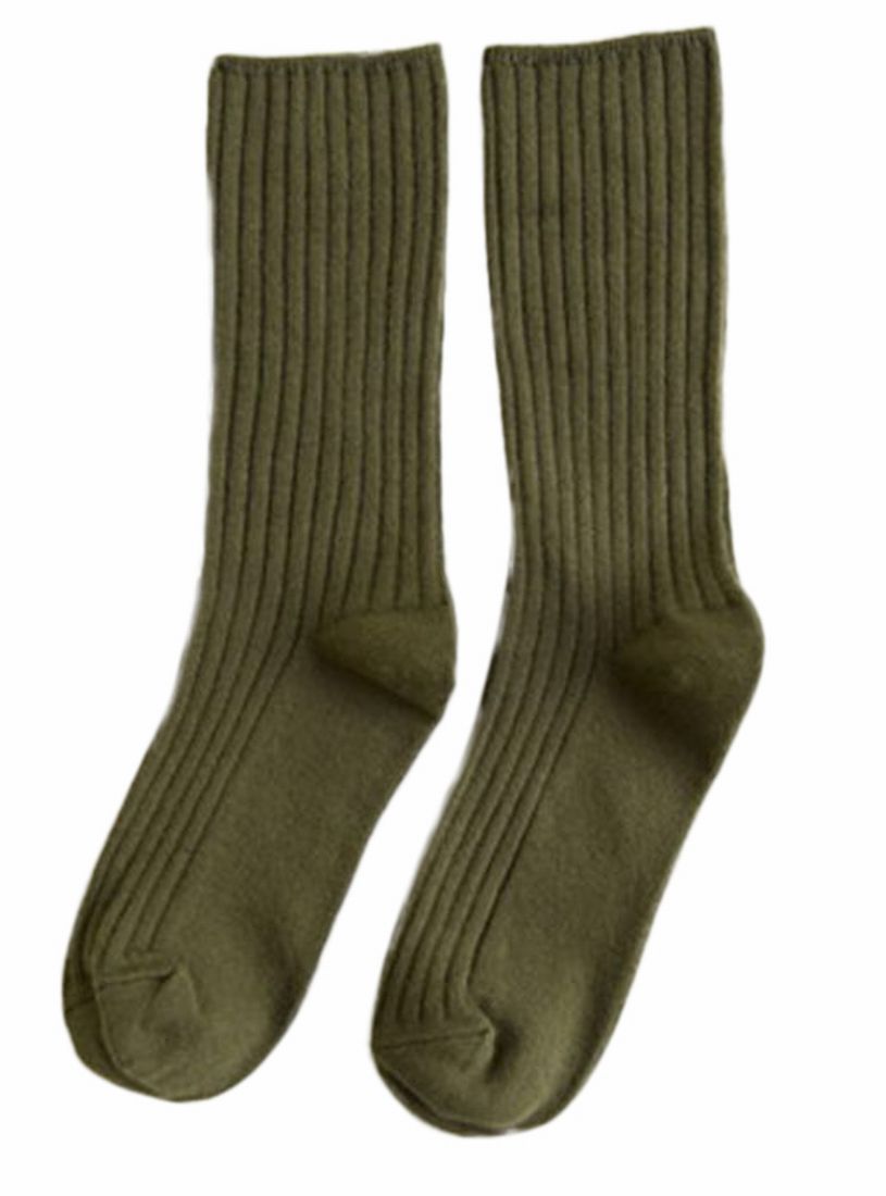 レディース靴下 クルーソックス 靴下 ソックス くつ下 レディース アーミーグリーン バリエーション画像