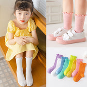 靴下 くつ下 クルーソックス ショート キッズ 女の子 子供 メロウフリル ハート 可愛い メッシュ 通気性 薄手 吸汗 伸縮性