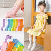 靴下 くつ下 クルーソックス ショート キッズ 女の子 子供 メロウフリル ハート 可愛い メッシュ 通気性 薄手 吸汗 伸縮性